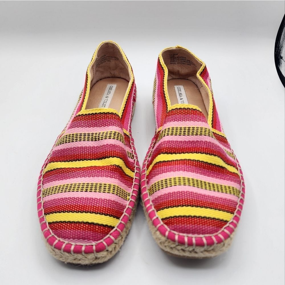 Chelsea & Violet Mimi pink & yellow canvas shoes